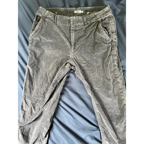 Faherty Women’s Gray Velour Velvet Slacks Tuxedo Ankle Pants Size 27 - Picture 8 of 9